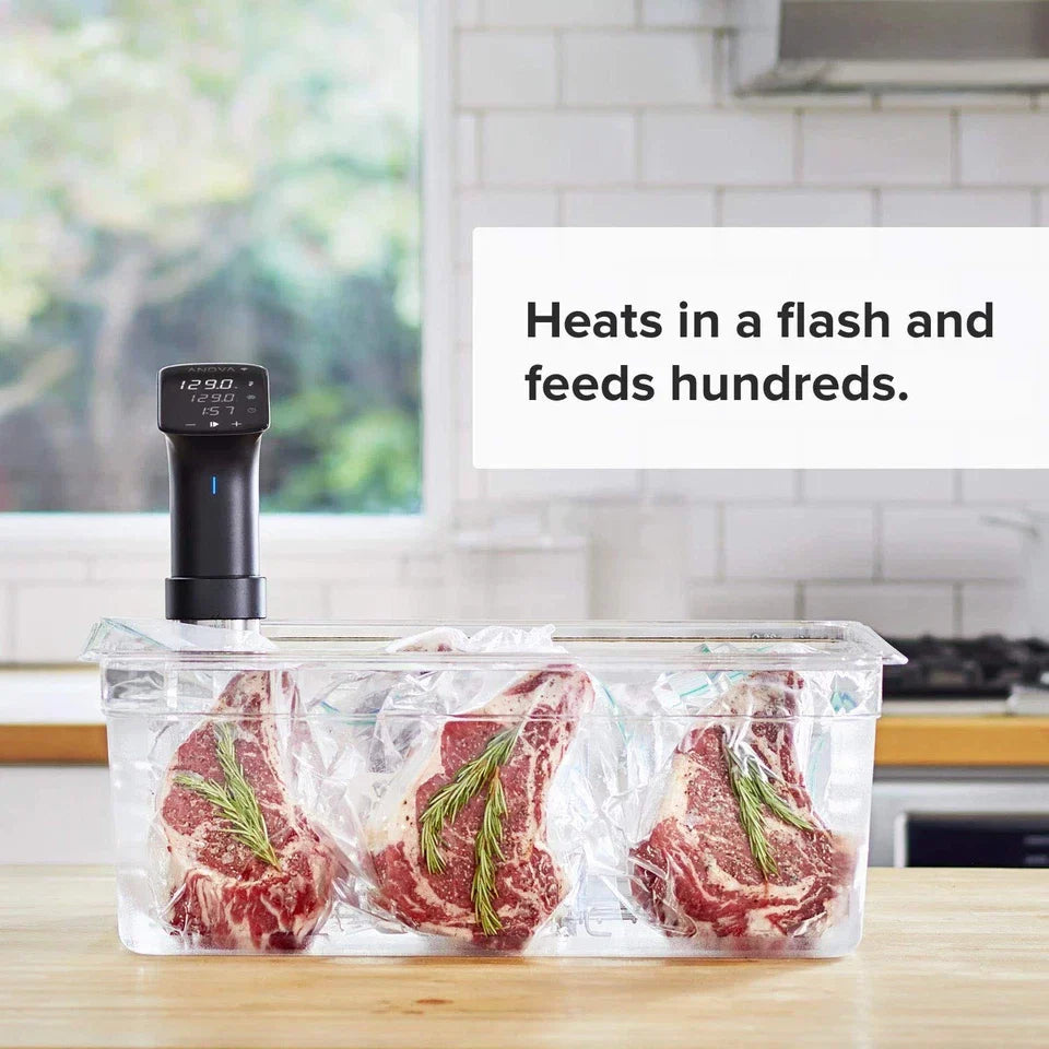 Sous Vide Precision Cooker Pro, 1200 Watts, Black and Silver
